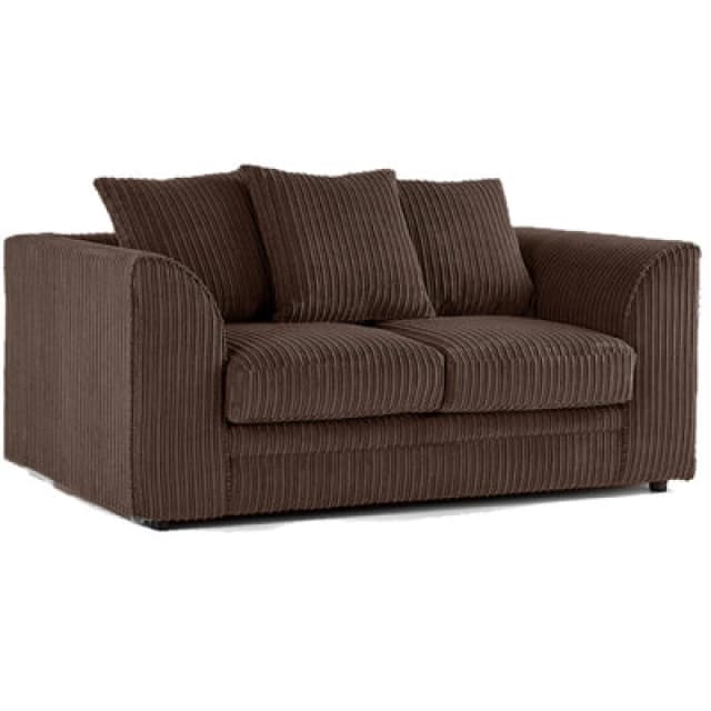 Furnishings For Less UK Luxor Jumbo Cord Chocolate Fabric 2 Seater Sofa