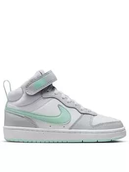 Nike Court Borough Mid Junior Unisex Trainers, Light Green, Size 3