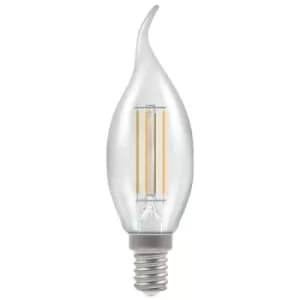 Crompton LED Bent Tip Candle Filament Dimmable Clear 5W 2700K SES-E14