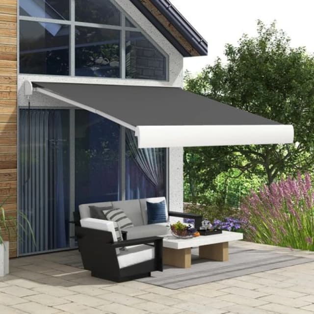 Outsunny 3 X 2.5M Electric Retractable Awning Sun Canopies, Grey 840-255V70GY