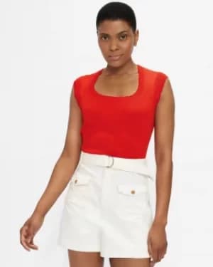 Scallop Detail Knitted Top