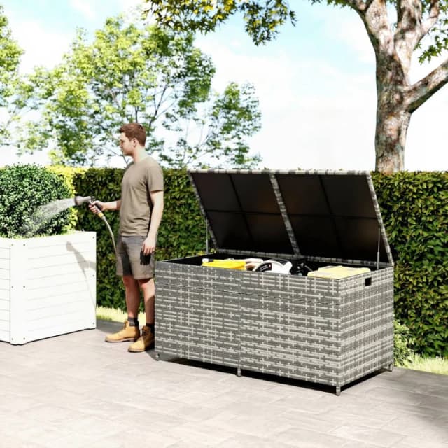 OUTSUNNY 650L Garden Storage Box with Wheels, Waterproof Liner in Grey Size: 150cm x 80cm Grey Unisex 150cm x 80 cm