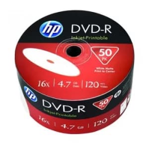 HP DVDR Inkjet Print 16X 4.7GB Wrap Pack of 50 69304