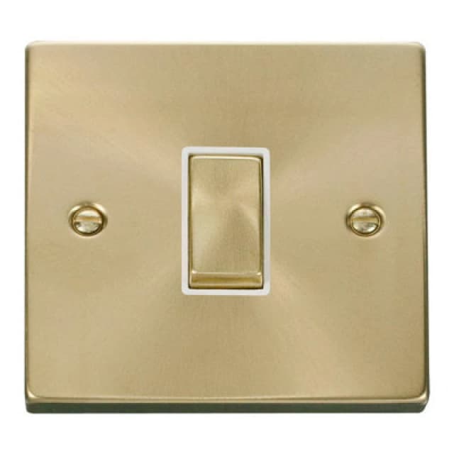 SE Home Satin / Brushed Brass 10A 1 Gang 2 Way Ingot Light Switch Gold unisex