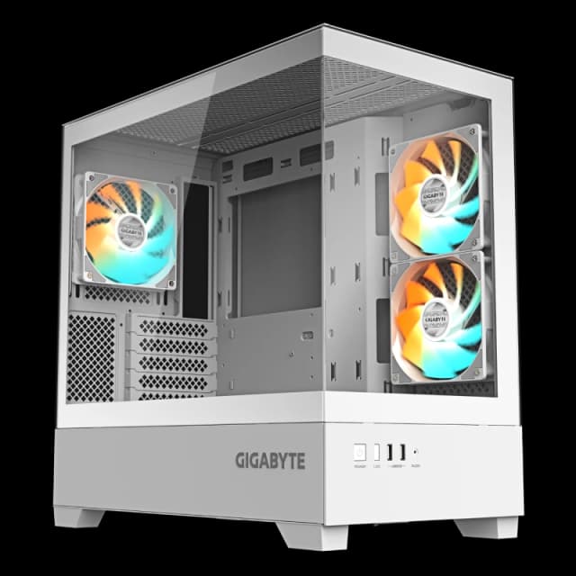 Gigabyte C201 Panoramic ICE PC Micro ATX ARGB Gaming Case - White - GB-C201PI