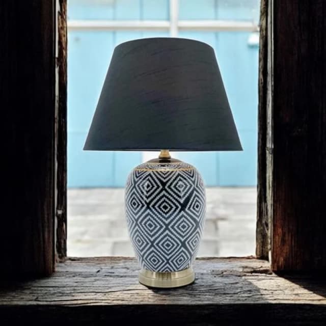 Table Lamp and Shade - Ceramic - L22 x W22 x H41cm MinsterStylishLivingLtd7415