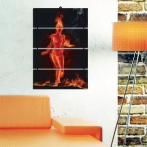 D2 Multicolor Decorative MDF Painting (4 Pieces)