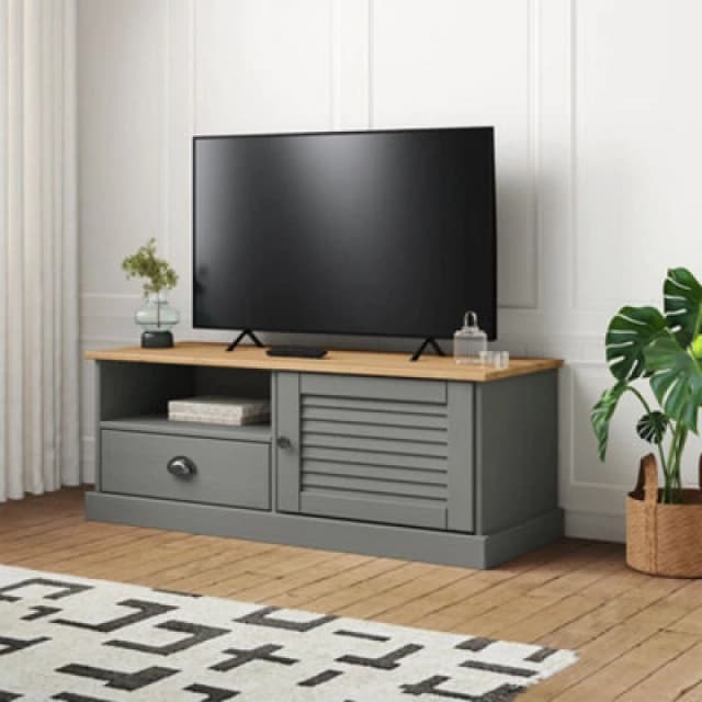 VIDAXL TV Cabinet vigo Grey 106x40x40cm Solid Wood Pine Vidaxl 8720845845919