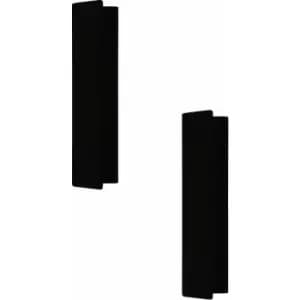 Loops - 2 pack Wall Light Colour Black Aluminium Steel Enclosure Bulb LED 12W Included