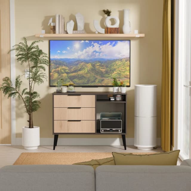 Ready Assembled 2 U Fuji 3 Drawer TV Unit (Ready Assembled) in Grey Grey Unisex