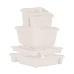 Wham 4 Piece Casa Plastic Kitchen Set Soft Cream