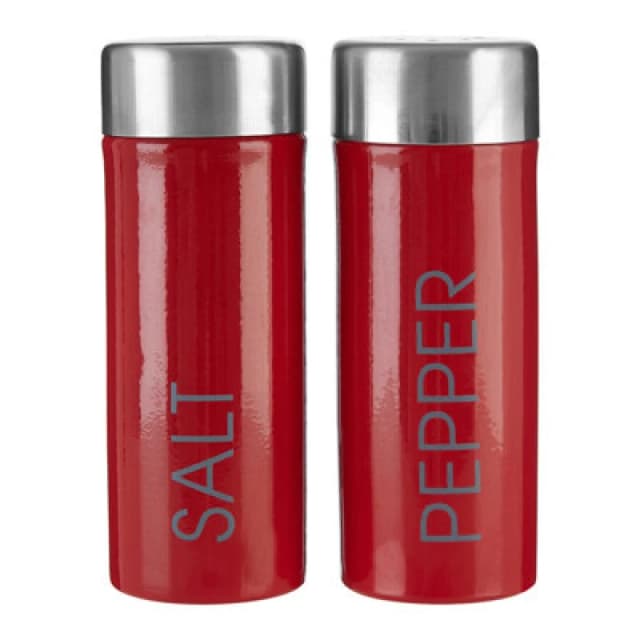 Interiors by Premier Liberty Enamel Salt and Pepper Set Red