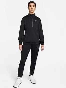 Nike NSW Polyknit Quarter Zip Tracksuit - Black/Grey, Size L, Men