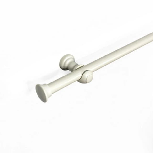 Lister Cartwright 28mm Eyelet Wooden Curtain Pole Set Fixed Length (Linen White Traditional Stopper, 400 Cm)