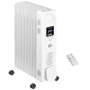 Etna Oil Filled 9 Pipe 2180W Radiator Electric Heater with 3 Heat Settings & Remote Control - White