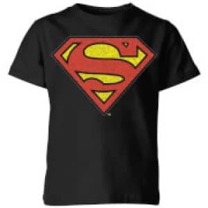 Originals Official Superman Crackle Logo Kids T-Shirt - Black - 11-12 Years
