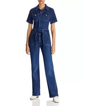 Frame Le Flare de Francois Denim Jumpsuit in Lemmie