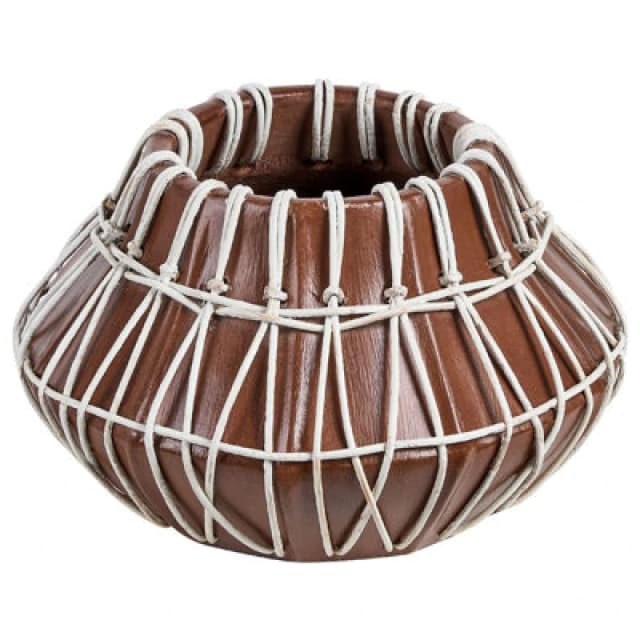 Beliani Decorative Vase Kluet Ceramic 22cm Brown