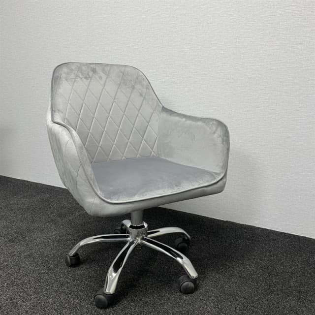 KOSY KOALA Office Chair grey velvet swivel with arms and wheels leisure home desk computer Grey