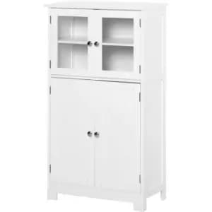 Kleankin - Bathroom Floor Storage Cabinet Standing Unit Kitchen Cupboard W/ Doors