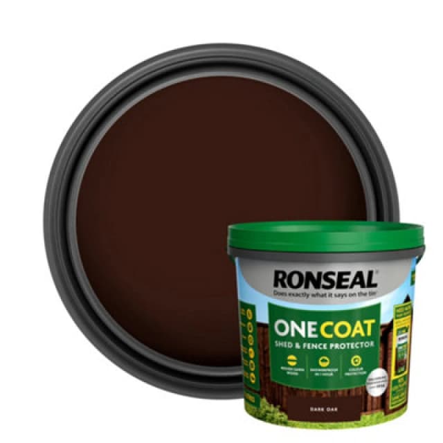 Ronseal One Coat Shed & Fence Dark Oak 5Lt 5.0564E+12