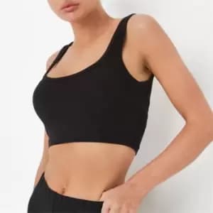 Missguided Basic Scoop Neck Jersey Bralet - Black