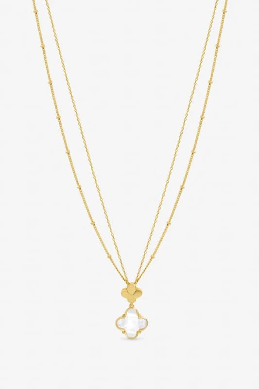 Jon Richard Womens Gold Polished & Crystal Clover Pendant Gold Female One Size