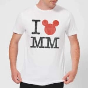 Disney Mickey Mouse I Heart MM T-Shirt - White - 3XL