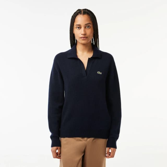 Lacoste Womens Crew Neck Jumper Navy Blue female 6 (34)