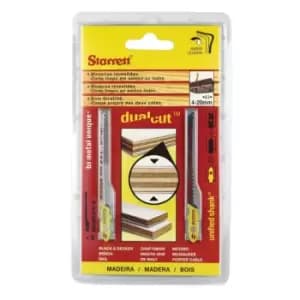 Unique 9-19TPI Curved Wood Dual Cutting Jigsaw Blade - 75mm (2 Pack) (SA385) - Starrett