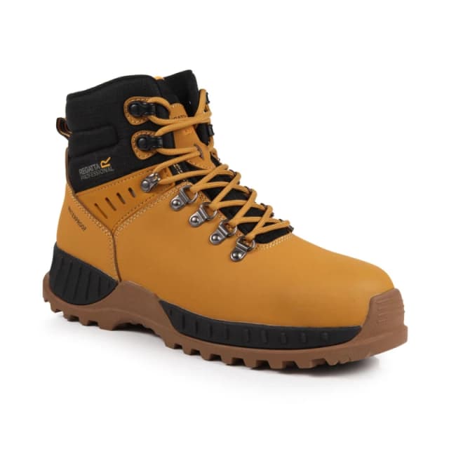 Regatta Mens Grindstone Waterproof Safety Boots Honey/Black unisex UK 6