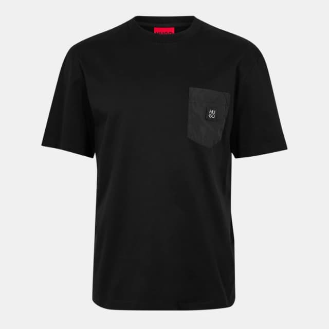 Hugo Mens Dombiro 01 Red Cotton T-Shirt Black 001 male XS