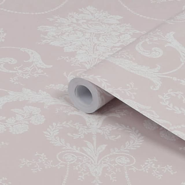 Laura Ashley Josette Amethyst Damask Smooth Wallpaper