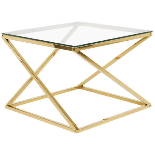 Beliani Coffee Table Beverly Glass Gold