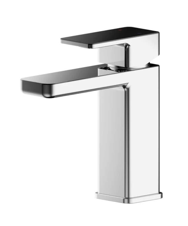 Balterley Square Mono Basin Mixer Tap Push Button Waste Chrome Silver