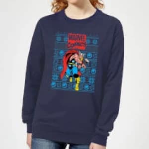 Marvel Avengers Thor Womens Christmas Sweatshirt - Navy - L