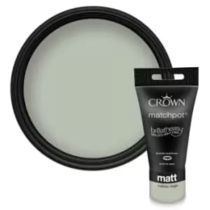 Crown Walls & Ceilings Matt Emulsion Mellow Sage Tester - 40ml