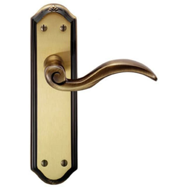 Loops PAIR Spiral Sculpted Handle on Latch Backplate 180 x 48mm Florentine Bronze Multi