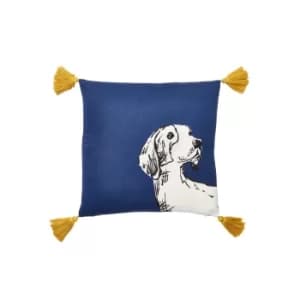 Joules Sketchy Dogs Navy Cushion Navy