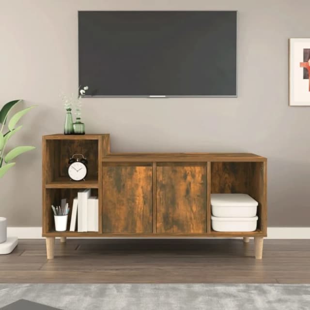 Vidaxl TV Cabinet Smoked Oak 100X35X55cm Engineered Wood, Brown 821177