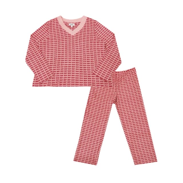 DKNY Womens Long Sleeve Pyjama Set Mauve Pt female 10 (S)