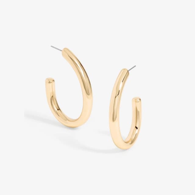 Mood Gold Polished Simple Large Hoop Earrings Gold
