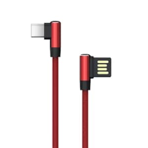 Akasa Reversible USB 2.0 A (M) to Right-Angled USB 2.0 C (M) 1m Red Retail Packaged Data Cable