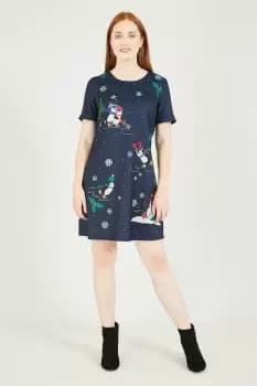 Navy Festive Tunic Dress