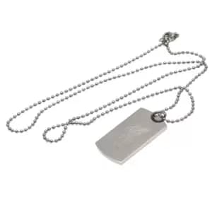 Liverpool FC Engraved Liverbird Dog Tag And Chain (One Size) (Silver)