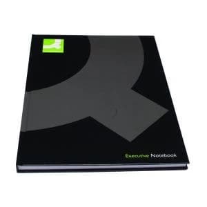Q-Connect Hardback Casebound Notebook A4 Black Pack of 3 KF03725