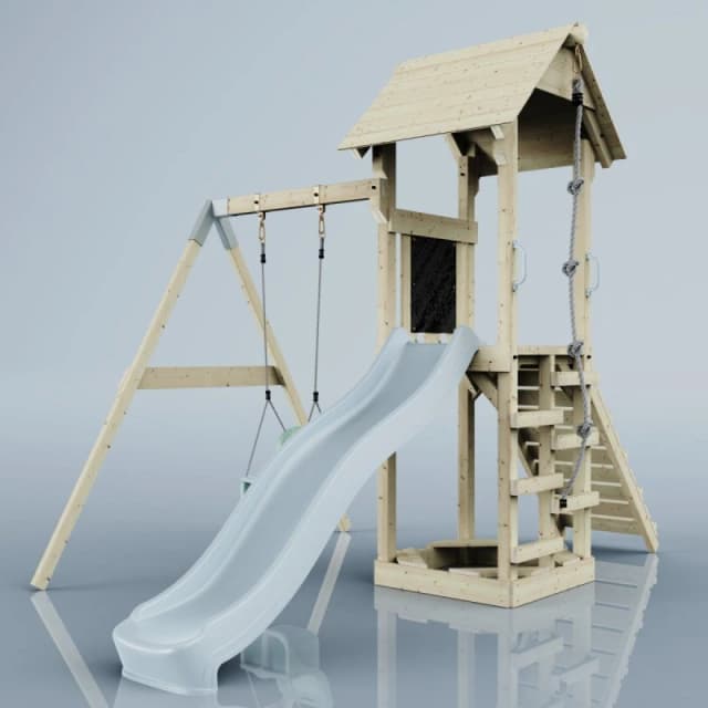 OutdoorToys PolarPlay Tower Kids Wooden Climbing Frame - Swing Helka Mist in Beige Beige Unisex