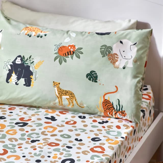 Wildlife Fitted Sheet Green