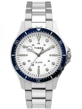 Timex White And Silver 'Navy' Chronograph Classical Watch - TW2U10900