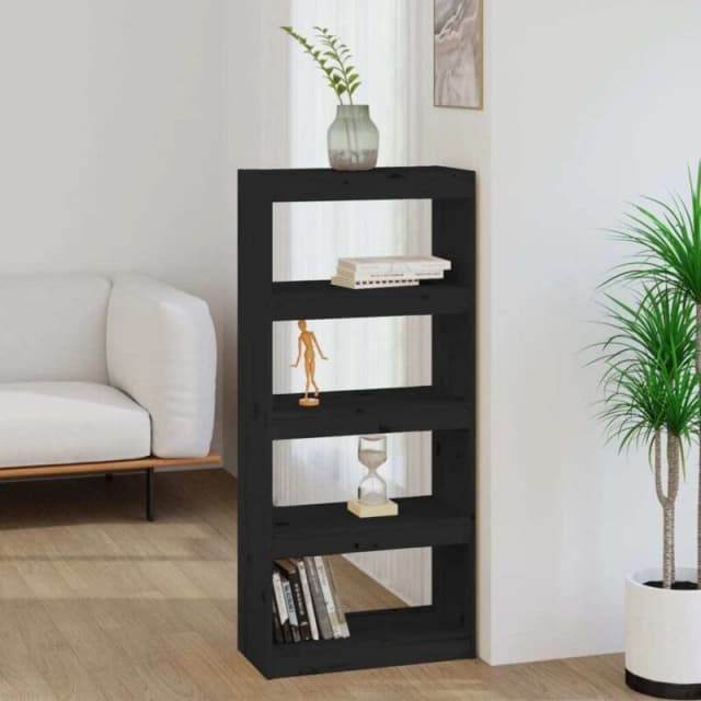 VIDAXL Book Cabinet/Room Divider Black 60x30x135.5cm Solid Wood Pine Vidaxl 8720286608722
